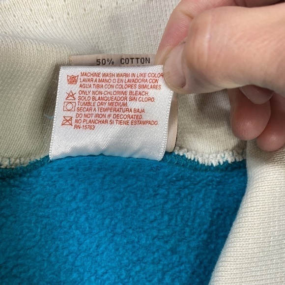 Vintage Hanes Valorie's Folk Art Applique Blue Bird Sweatshirt Raglan Sleeve XL - Picture 5 of 7